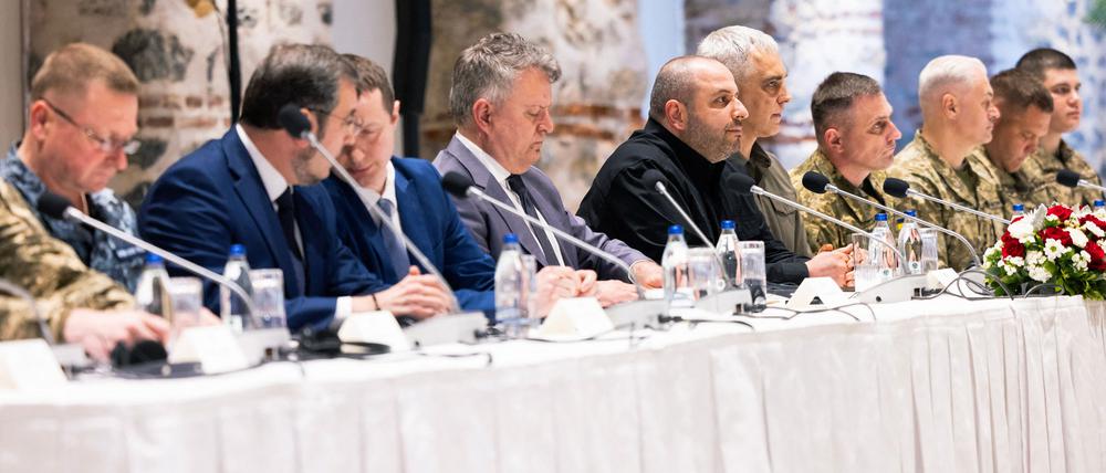 Die ukrainische Delegation in Istanbul. 