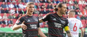 Andrej Ilic (li.) schnürte bei seinem letzten Spiel für Union einen Doppelpack in Augsburg. 