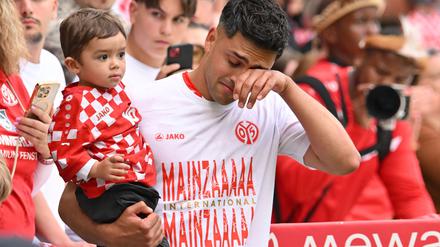 Nadiem Amiri vom FSV Mainz 05 kamen nach dem 2:2 gegen Bayer Leverkusen die Tränen.