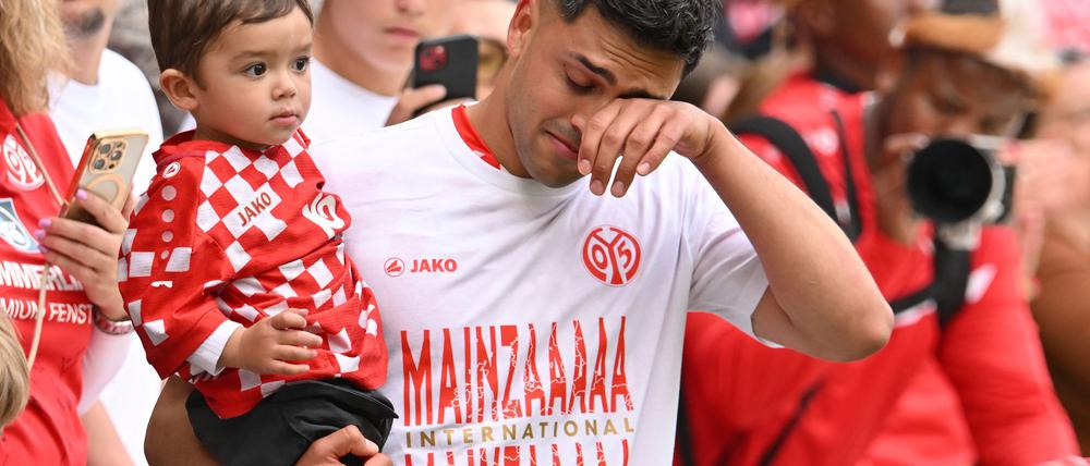 Nadiem Amiri vom FSV Mainz 05 kamen nach dem 2:2 gegen Bayer Leverkusen die Tränen.