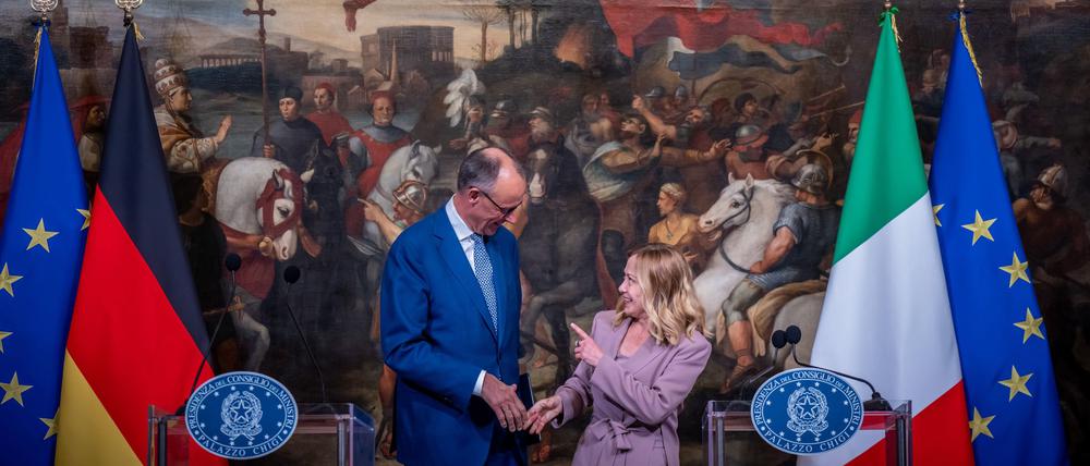 Migration war eins der Hauptthemen des Gesprächs zwischen Merz und Meloni.