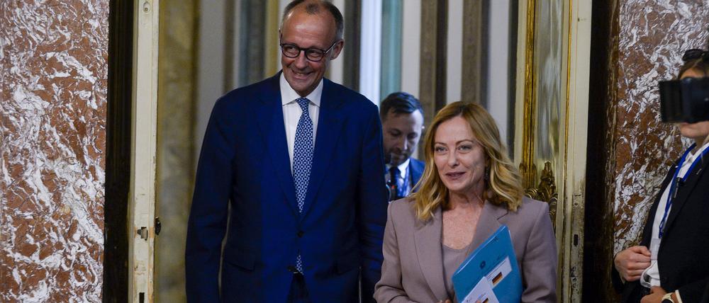 Friedrich Merz und Giorgia Meloni.