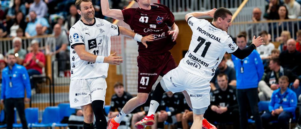 Potsdams Dustin Kraus beim Wurfversuch