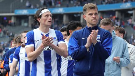 Zwischen Aufbruch und Abschied: Fabian Reese (li.) wird Hertha erhalten bleiben, Florian Niederlechner (re.) wechselt nach München.