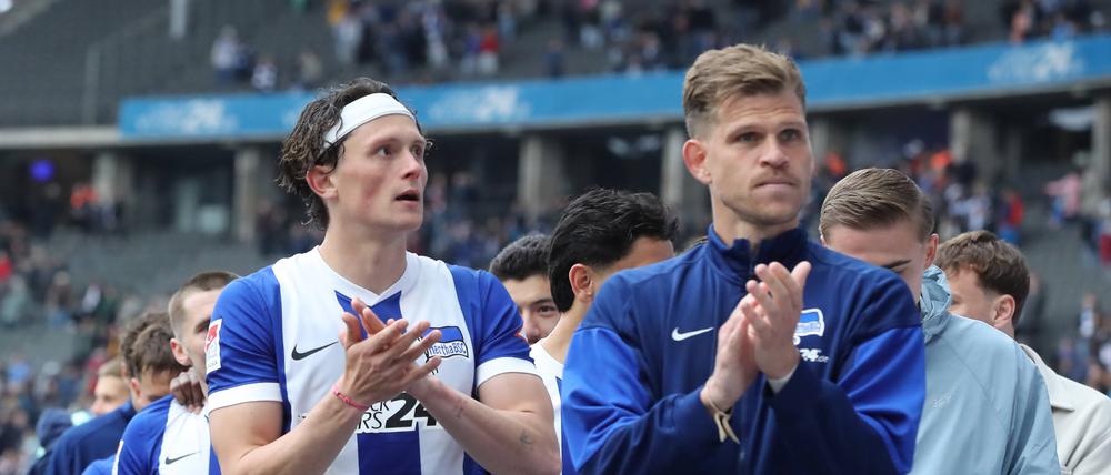Zwischen Aufbruch und Abschied: Fabian Reese (li.) wird Hertha erhalten bleiben, Florian Niederlechner (re.) wechselt nach München.