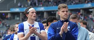 Zwischen Aufbruch und Abschied: Fabian Reese (li.) wird Hertha erhalten bleiben, Florian Niederlechner (re.) wechselt nach München.