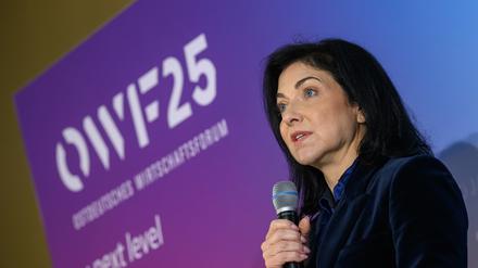 Bundeswirtschaftsministerin Katherina Reiche (CDU) beim Ostdeutschen Wirtschaftsforum (OWF). 