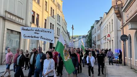 Wut-Rentner, Mittelständler, Neonazis: Eine Sebnitzer Demonstrationsszene.