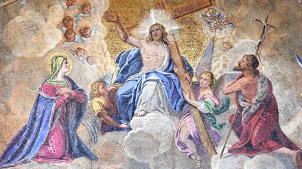 Ein Mosaik mit der Himmelfahrt von Christus in Venedig.