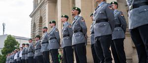 Das erste Bundeswehrgelöbnis vor dem Abgeordnetenhaus fand im Mai 2024 statt. (Archivbild)