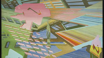 Johannes Molzahns Bild „The Fable of the Contortionist II“ (Die Fabel vom Schlangenmenschen) entstand in den 1940er Jahren.