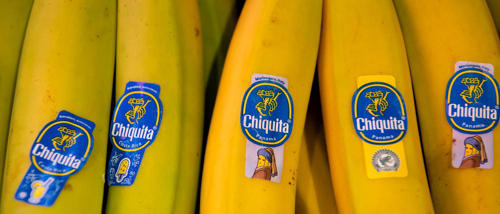 Bananen von Chiquita liegen in einem Supermarktregal in Bayern. (Archivbild)