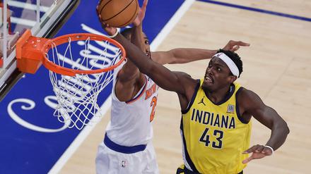 Pascal Siakam (rechts) überragte für die Indiana Pacers gegen die New York Knicks mit 39 Punkten.