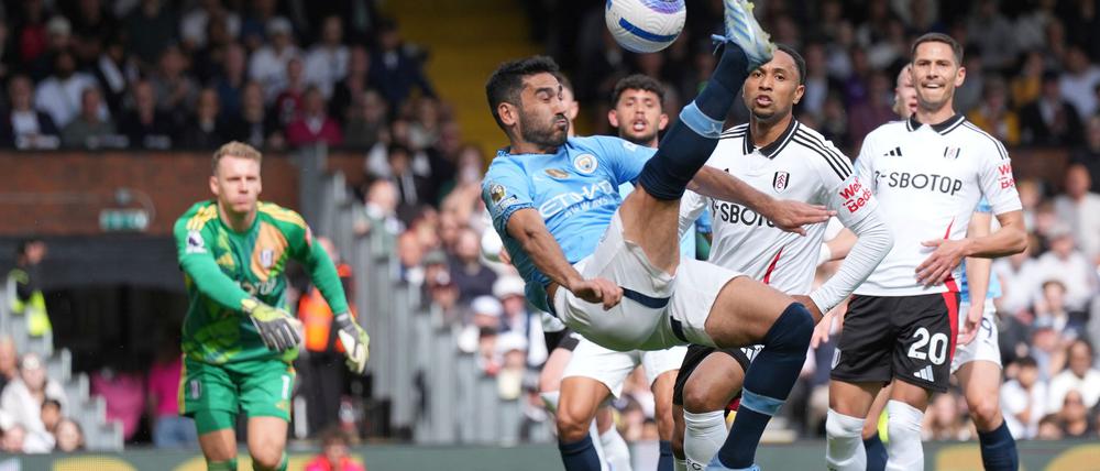 Spektakulär: Ilkay Gündogan trifft per Fallrückzieher für Manchester City.