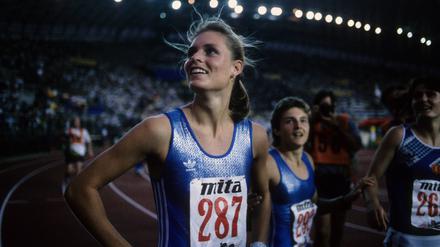Katrin Krabbe (l.) wurde wegen der Einnahme von Clenbuterol ein Jahr gesperrt.