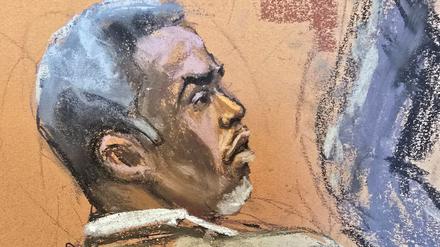 Sean „Diddy“ Combs ist auf dieser Zeichung währen des Prozesses zu sehen.