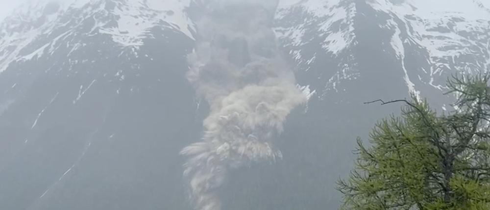 Die Geröllwelle, die Blatten unter sich begrub