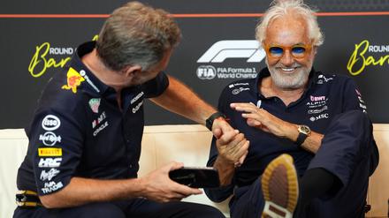 Unverkennbar, Christian Horner und Flavio Briatore (r) hatten ihren Spaß.
