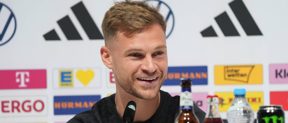 Joshua Kimmich bei der Pressekonferenz vor seinem 100. Länderspiel für die deutsche Nationalmannschaft.