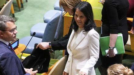 Annalena Baerbock in der Generalversammlung der Vereinten Nationen.
