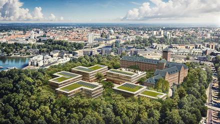 Visualisierung des Brauhausberg Campus in Potsdam.