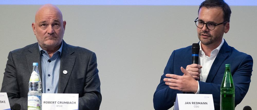 Brandenburgs CDU-Landtagsfraktionschef Jan Redmann kritisiert das Vorgehen von Finanzminister Robert Crumbach (BSW) in Bezug auf eine Expertenrunde zum Haushalt. (Archivbild)