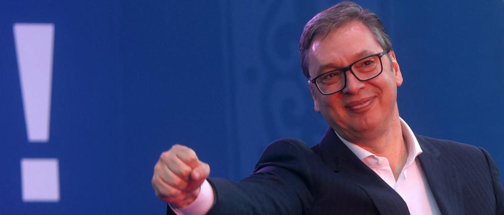 Innenpolitisch unter Druck, außenpolitisch fährt er einen Schlingerkurs: Serbiens Präsident Aleksandar Vucic.