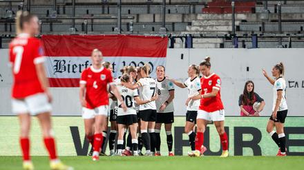 Die deutschen Fußballerinnen hatten in Wien viel Grund zur Freude.