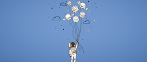 Illustration eines Astronauten.