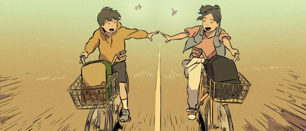 Eine Szene aus dem Comic „Rückkehr nach Tomioka“.