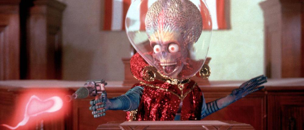Ein Außerirdischer im Film „Mars Attacks“ von 1996.