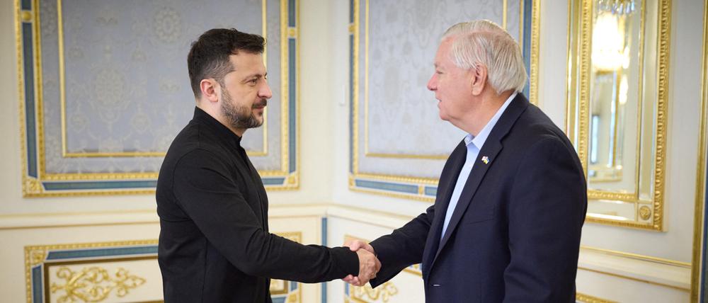 Wolodymyr Selenskyj und Lindsey Graham (v.l.) bei ihrem Treffen Ende letzter Woche.