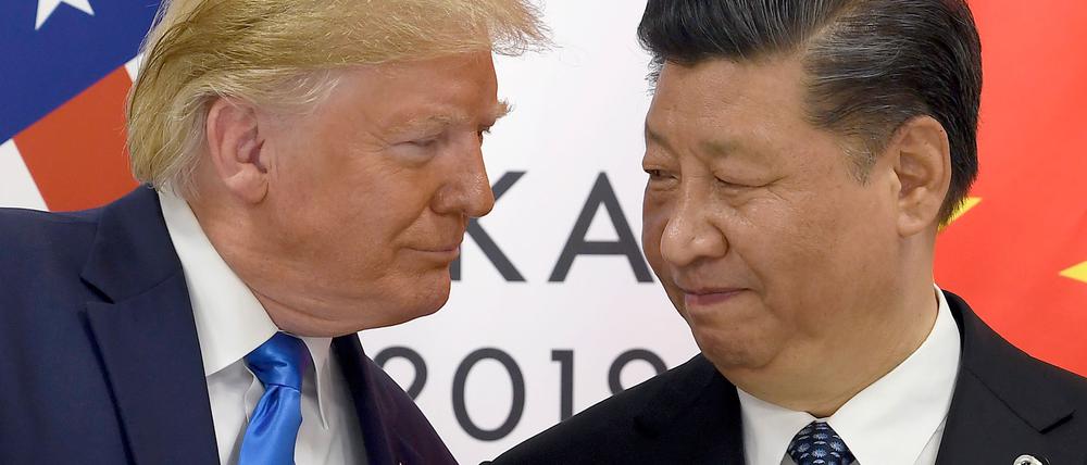 Inmitten des schweren Handelskonflikts zwischen den USA und China haben Donald Trump und Xi Jinping (r) miteinander telefoniert. (Archivbild)