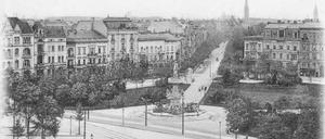 Der Lützowplatz anno 1905. Hier lebt Romanheldin Jean Tarnowitz. Im Hintergrund der Turm der Sankt-Matthias-Kirche am Winterfeldtplatz.