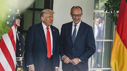 US-Präsident Donald Trump mit Bundeskanzler Friedrich Merz.