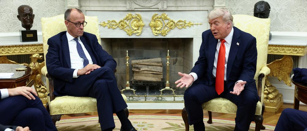 US-Präsident Donald Trump und Bundeskanzler Friedrich Merz im Weißen Haus.