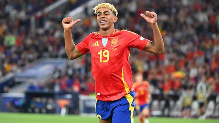 Lamine Yamals Torjubel nach dem 3:0 gegen Frankreich