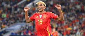 Lamine Yamals Torjubel nach dem 3:0 gegen Frankreich