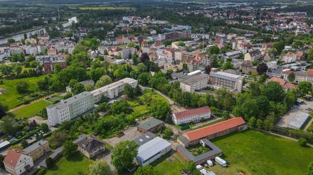 Blick auf das Zentrum der deutsch-polnischen Grenzstadt Guben 