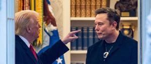 US-Präsident Donald Trump und Elon Musk sprechen im Oval Office (Symbolbild).