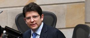 Der kolumbianische Präsidentschaftskandidat Miguel Uribe kommt zu einer Veranstaltung.