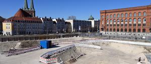 Noch wird gegraben auf dem Berliner Molkenmarkt. Bald sollen Architekturbüros Entwürfe für konkrete Häuser des neuen Stadtviertels vorschlagen. 