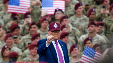 US-Präsident Donald Trump spricht zu Soldaten in Fort Bragg in North Carolina.