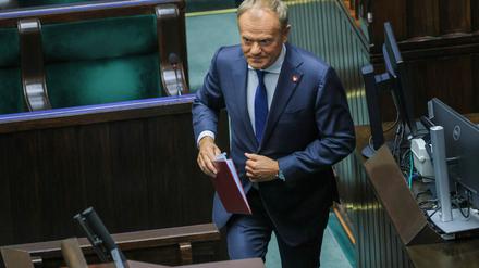 Polens Ministerpräsident Donald Tusk hat eine Vertrauensabstimmung überstanden, (Foto aktuell)