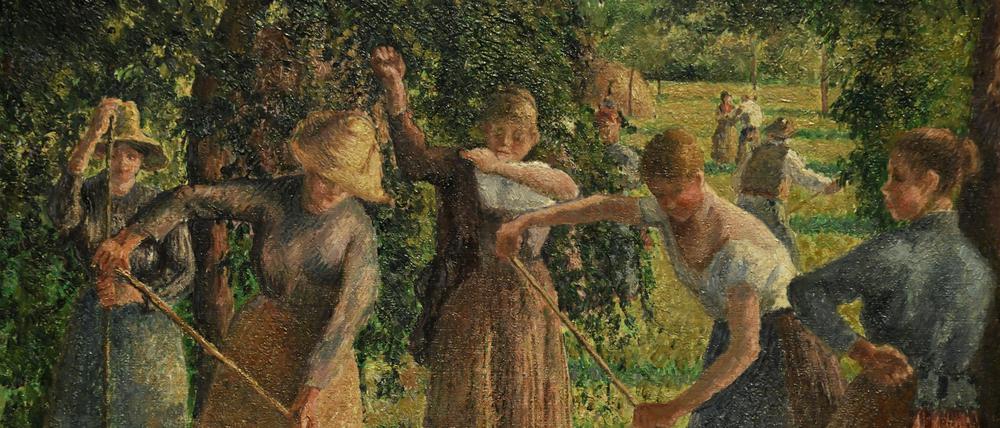 Das Museum Barberini nimmt in der Ausstellung „Mit offenem Blick. Der Impressionist Pissarro“ arbeitende Menschen in der Natur unter die Lupe. Hier „Heuernte bei Éragny“ von 1901.