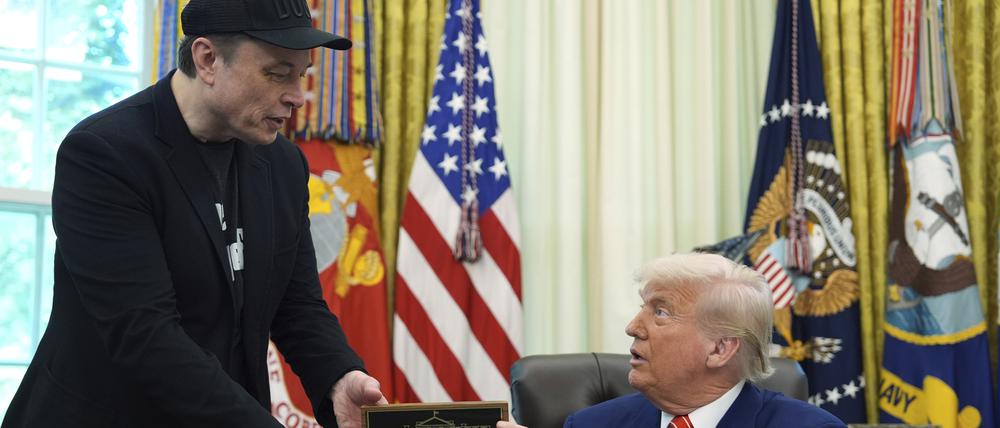 US-Präsident Donald Trump und Elon Mus im Oval Office des Weißen Hauses.