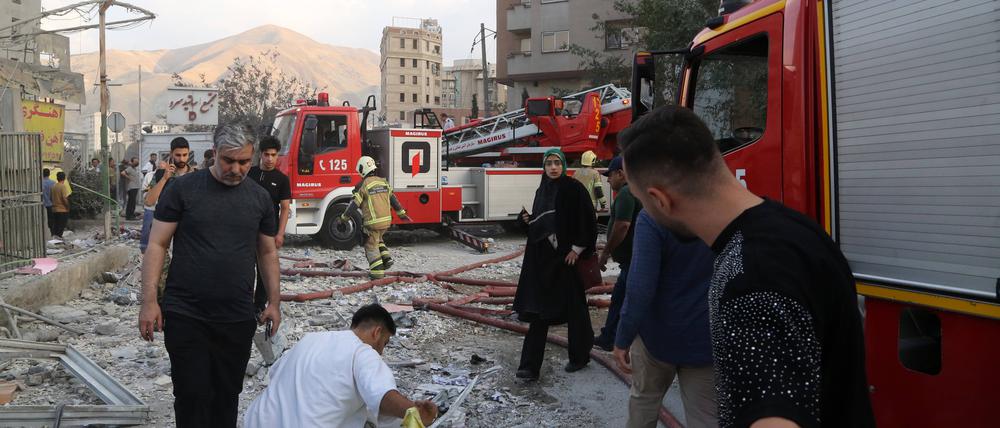 Szenen der Zerstörung in Teheran. 