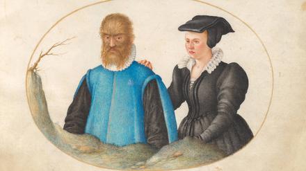 Pedro Gonsalvus und seine Frau Catherine (Bild von Joris Hoefnagel, 1575/1580) 