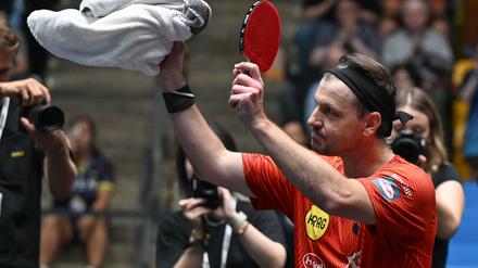 Abschied vom Tischtennis: Timo Boll nach dem letzten Spiel seiner Karriere.