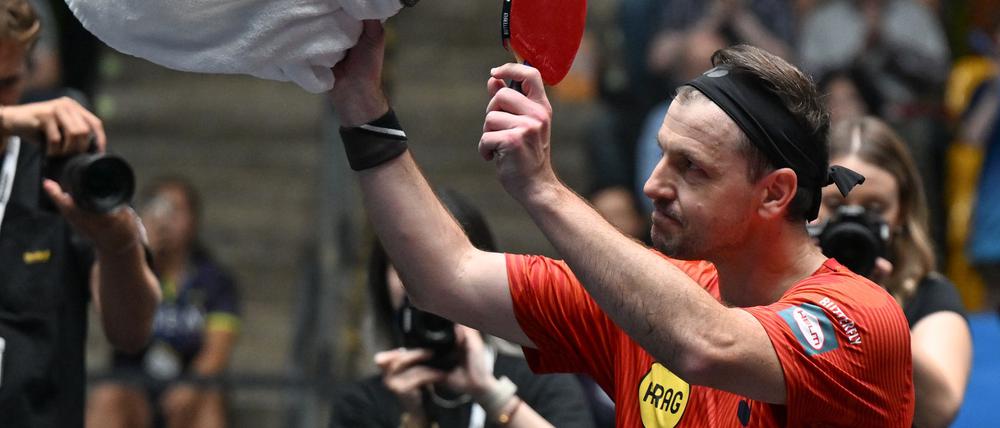 Abschied vom Tischtennis: Timo Boll nach dem letzten Spiel seiner Karriere.